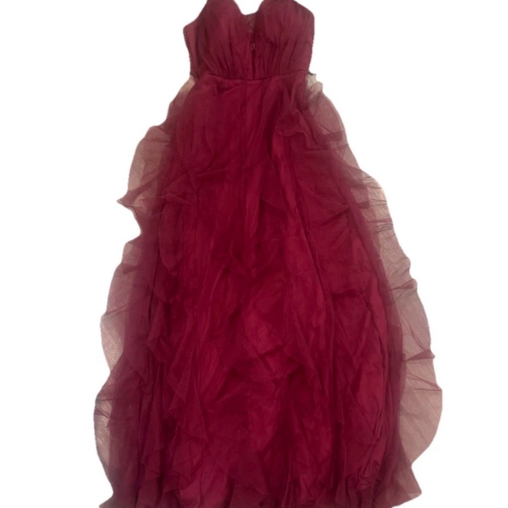 Elegant Social Couture Juniors Prom/Banquet Sweetheart Neck Ruffled Dress 3/4 Sz
